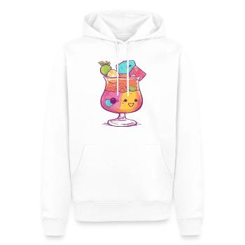 Cocktail kawaii 1 - Sweat à capuche Premium bio Homme - blanc - Devant - Nico (187cm)
