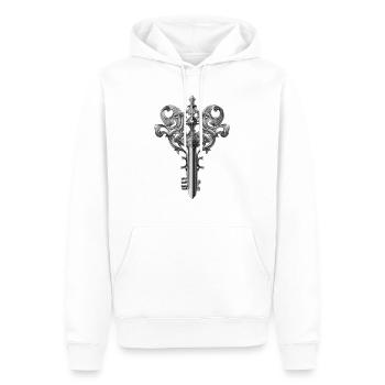Gotisches Schlüsselmotiv - Männer Premium Bio Hoodie - Weiß - Vorne - Nico (187cm)