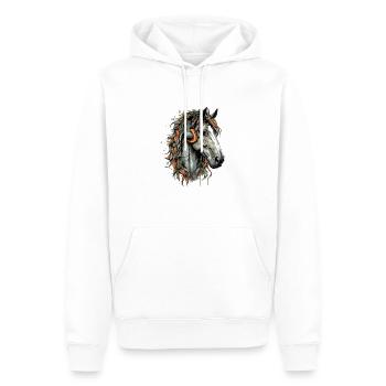 Koni le cheval audiophile - Sweat à capuche Premium bio Homme - blanc - Devant - Nico (187cm)