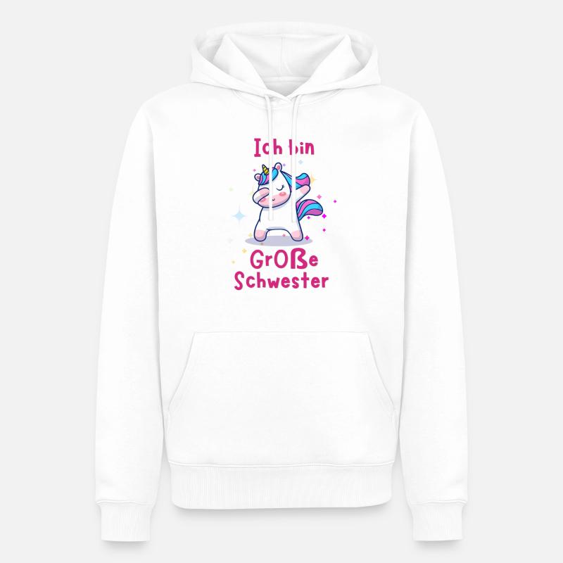 große Schwester - Männer Premium Bio Hoodie - Weiß
