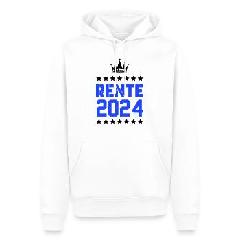 rente 2024 - Männer Premium Bio Hoodie - Weiß - Vorne - Nico (187cm)