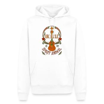 Le ukulélé est mon animal spirituel - Sweat à capuche Premium bio Homme - blanc - Devant - Nico (187cm)