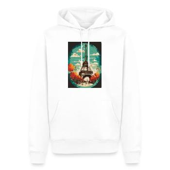 Eiffelturm im Zentrum - Männer Premium Bio Hoodie - Weiß - Vorne - Nico (187cm)