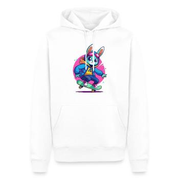 RABBIT - Men’s Premium Organic Hoodie - white - Front - Nico (187cm)