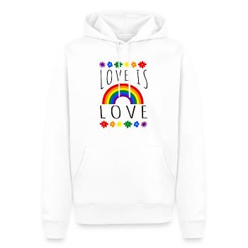 Love is Love - Men’s Premium Organic Hoodie - white - Front - Nico (187cm)