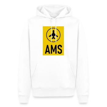 Aéroport d’Amsterdam - Sweat à capuche Premium bio Homme - blanc - Devant - Nico (187cm)