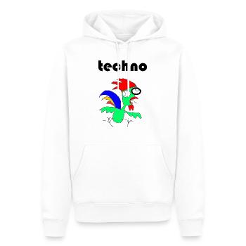 techno henne - Männer Premium Bio Hoodie - Weiß - Vorne - Nico (187cm)