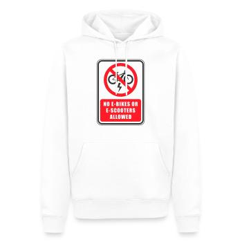 Kein Elektroroller oder Fahrradverkehrsschild - Männer Premium Bio Hoodie - Weiß - Vorne - Nico (187cm)
