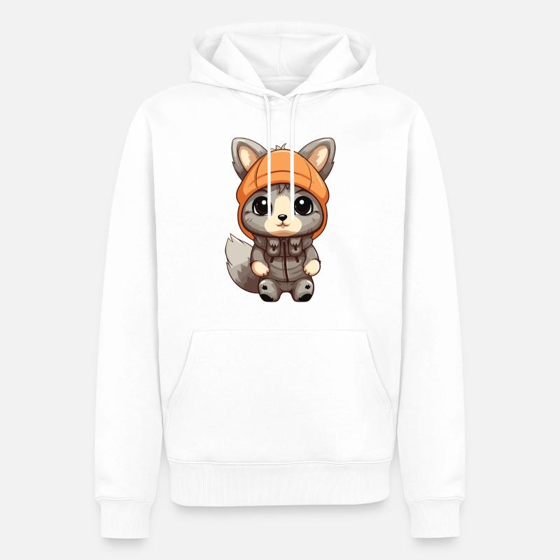 Eichhörnchen Winter Comic Niedlich - Männer Premium Bio Hoodie - Weiß