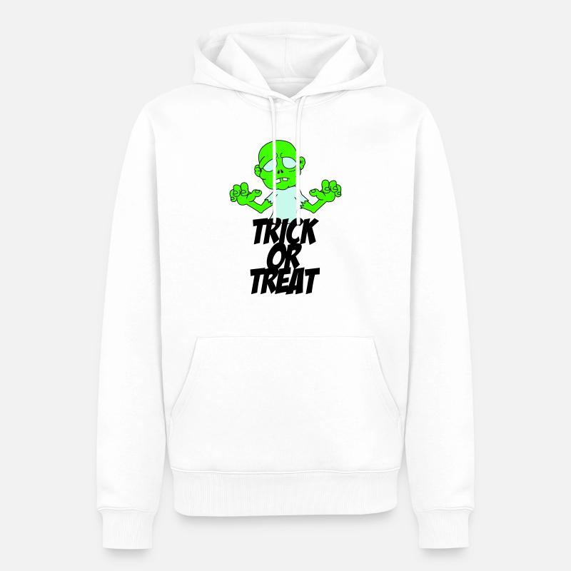 zombie trick or treat - Männer Premium Bio Hoodie - Weiß