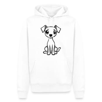 Whippet Chien Bande dessinée Mignon - Sweat à capuche Premium bio Homme - blanc - Devant - Nico (187cm)