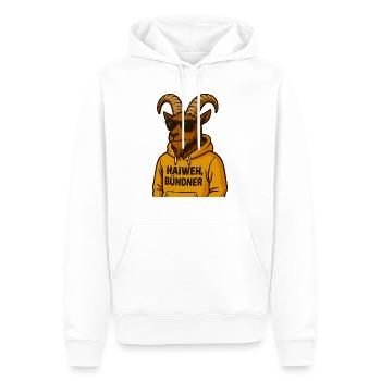 Haiweh Bündner - Sweat à capuche Premium bio Homme - blanc - Devant - Nico (187cm)