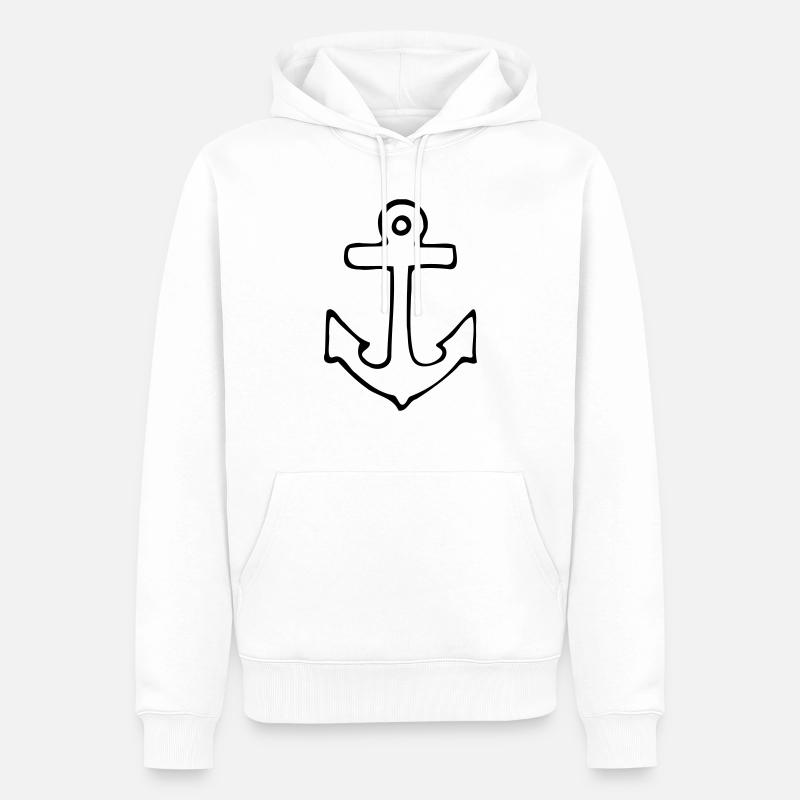 Anker - Männer Premium Bio Hoodie - Weiß