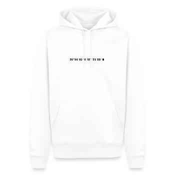 Monclova, Mexique - Sweat à capuche Premium bio Homme - blanc - Devant - Nico (187cm)