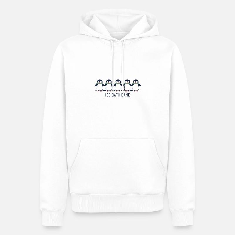 eisbader winterbader pinguin eisbaden - Männer Premium Bio Hoodie - Weiß