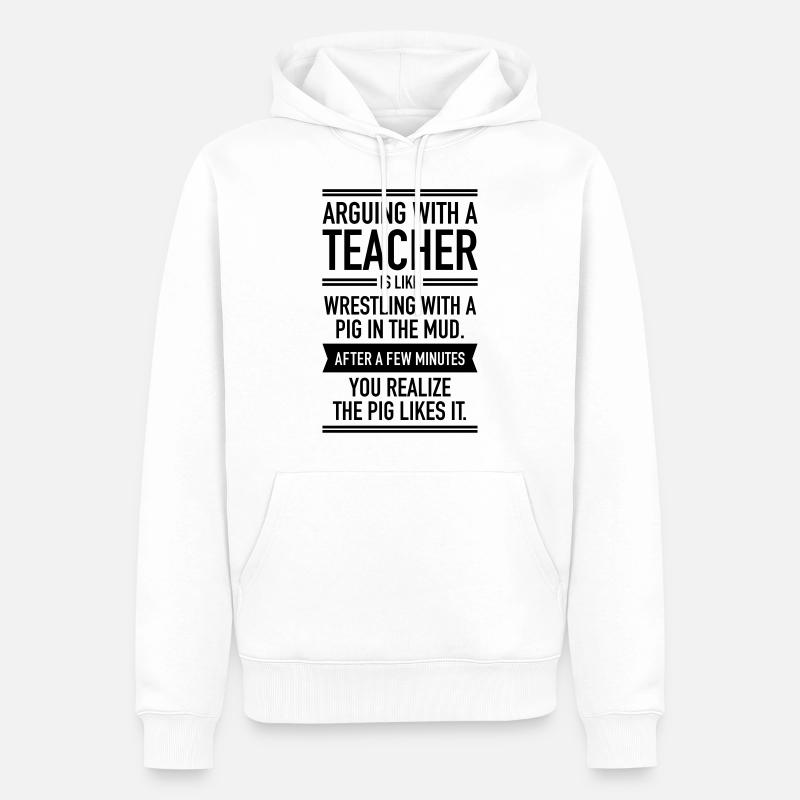 Arguin With A Teacher - Sweat à capuche Premium bio Homme - blanc
