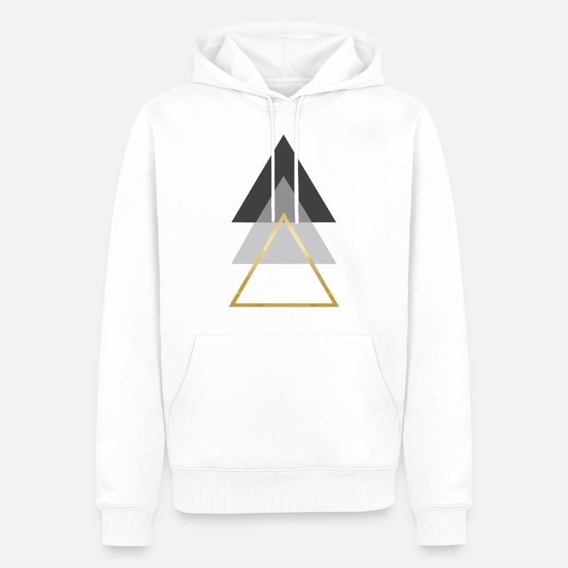 triangles - Sweat à capuche Premium bio Homme - blanc