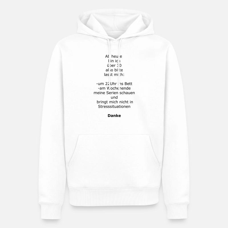 Plus de 30 ans - Sweat à capuche Premium bio Homme - blanc