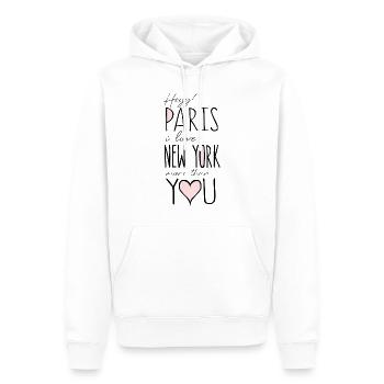 new York - Men’s Premium Organic Hoodie - white - Front - Nico (187cm)