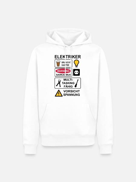 Electrician - Men’s Premium Organic Hoodie - white
