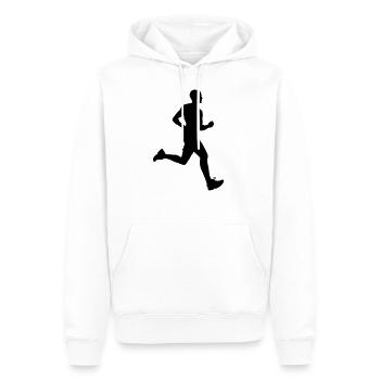 Läuferinn - Sweat à capuche Premium bio Homme - blanc - Devant - Nico (187cm)