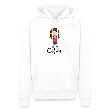 girl Power - Sweat à capuche Premium bio Homme - blanc - Devant - Nico (187cm)