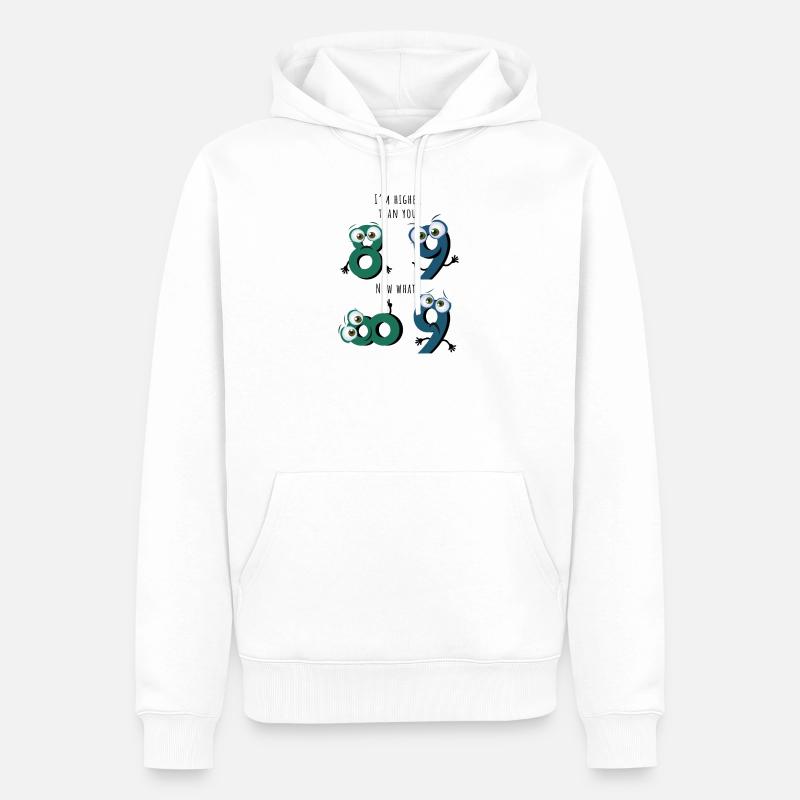 Math mathician prof mathematician énonciation drôle - Sweat à capuche Premium bio Homme - blanc