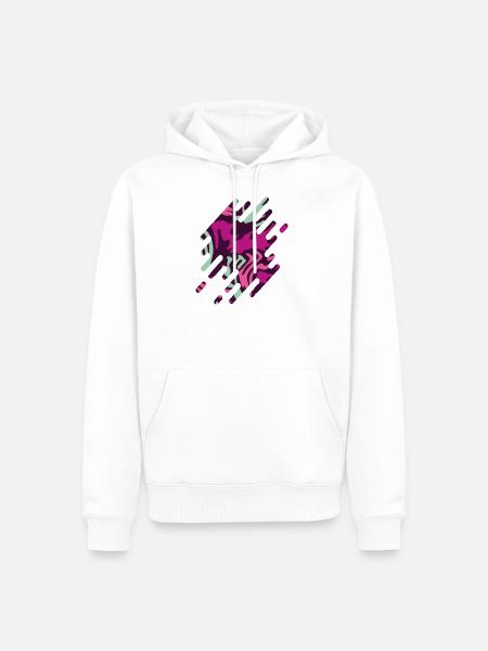 Fleck Tarnmuster Motiv violett - Männer Premium Bio Hoodie - Weiß