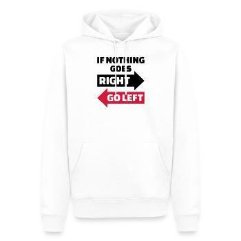 If nothing goes right go left - Men’s Premium Organic Hoodie - white - Front - Nico (187cm)