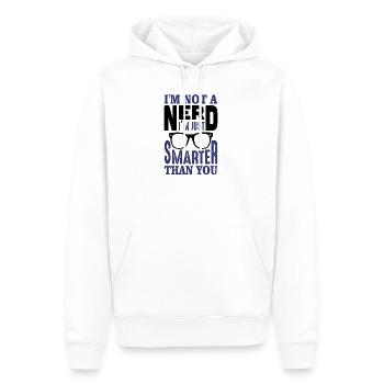 I´M NOT A NERD I´M JUST SMARTER THAN YOU GIFT - Männer Premium Bio Hoodie - Weiß - Vorne - Nico (187cm)