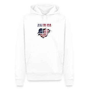 Coeur d'Amérique - Sweat à capuche Premium bio Homme - blanc - Devant - Nico (187cm)