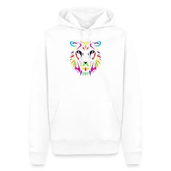 lion lionne design couleur - Sweat à capuche Premium bio Homme - blanc - Devant - Nico (187cm)