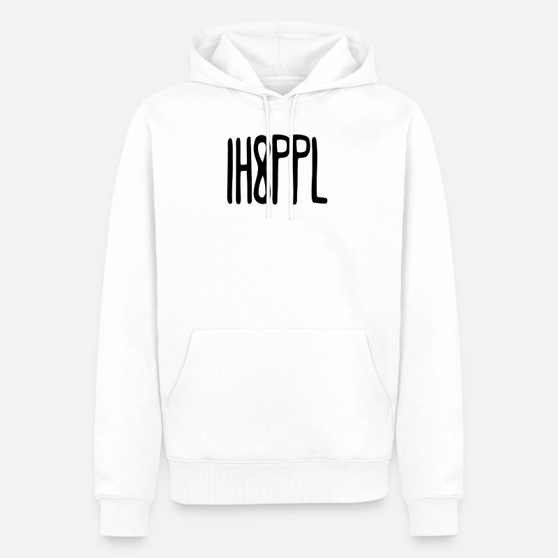 IH8PPL Je déteste les gens - Sweat à capuche Premium bio Homme - blanc