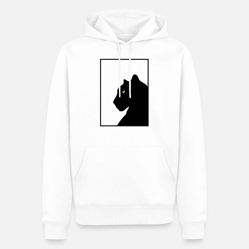 Panther black frame - Männer Premium Bio Hoodie - Weiß