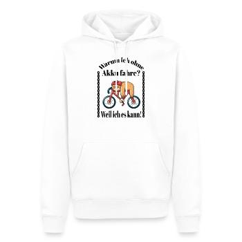 Faultier auf einem Fahrrad - Männer Premium Bio Hoodie - Weiß - Vorne - Nico (187cm)