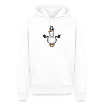 FUNNY SEAGULL MER DU NORD DE L'ALLEMAGNE DU NORD MER BALTIQUE MER DES WADDEN - Sweat à capuche Premium bio Homme - blanc - Devant - Nico (187cm)