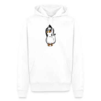 FUNNY SEAGULL MER DU NORD DE L'ALLEMAGNE DU NORD MER BALTIQUE MER DES WADDEN - Sweat à capuche Premium bio Homme - blanc - Devant - Nico (187cm)