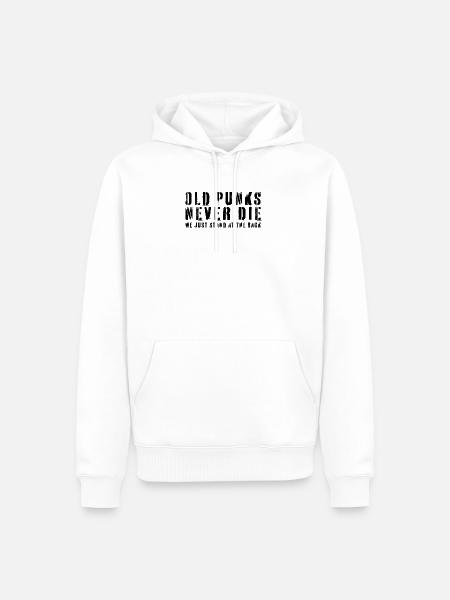 Alte Punks sterben nie - Punkrock-Geschenk in Not - Männer Premium Bio Hoodie - Weiß