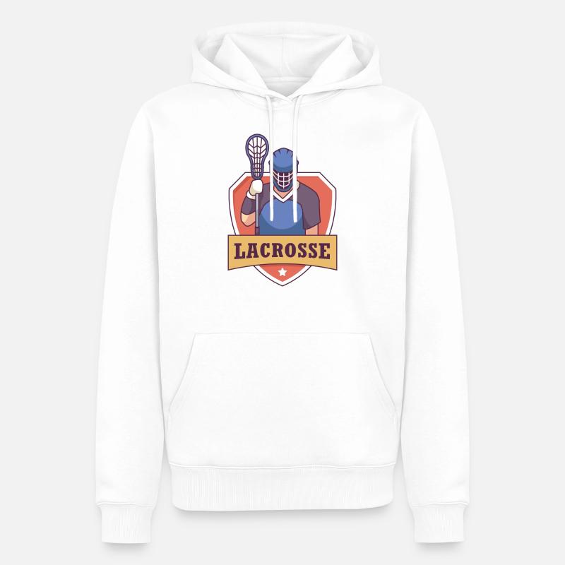 Lacrosse - Männer Premium Bio Hoodie - Weiß
