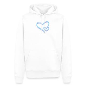 Blaues Herz - Männer Premium Bio Hoodie - Weiß - Vorne - Nico (187cm)
