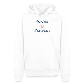 Courir plus pour manger plus ! * courir humour * - Sweat à capuche Premium bio Homme - blanc - Devant - Nico (187cm)