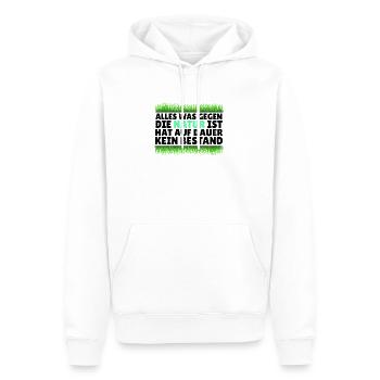 Natur - Männer Premium Bio Hoodie - Weiß - Vorne - Nico (187cm)