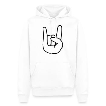 Emoji RocknRoll Croquis noir - Sweat à capuche Premium bio Homme - blanc - Devant - Nico (187cm)
