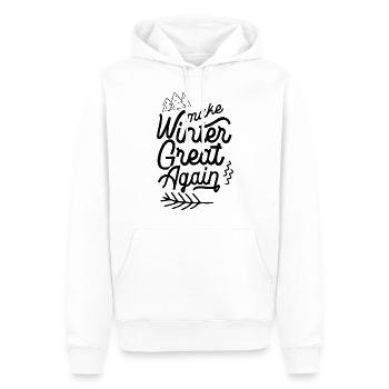 Hiver sort Neige froide Vacances d’hiver - Sweat à capuche Premium bio Homme - blanc - Devant - Nico (187cm)