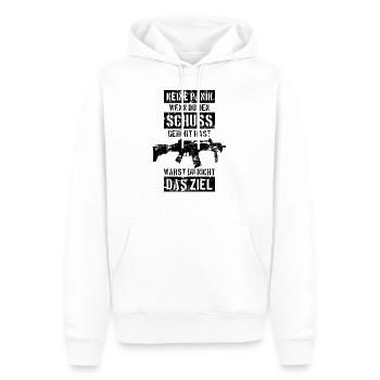 BUNDESWEHR SOLDATEN SCHUSS ZIEL MASCHINENGEWEHR - Männer Premium Bio Hoodie - Weiß - Vorne - Nico (187cm)