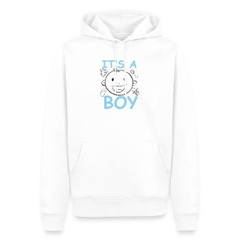It’s a Boy Genre Reveal Garçon Naissance Sexe - Sweat à capuche Premium bio Homme - blanc - Devant - Nico (187cm)