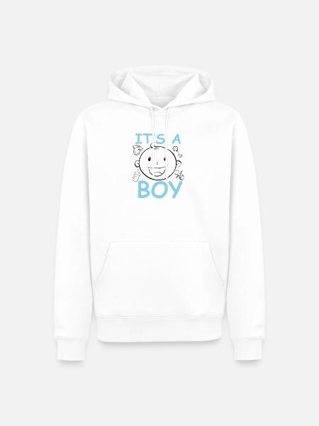 Es un género de niño revelar sexo de nacimiento de niño - Sudadera con capucha prémium ecológica para hombre - blanco