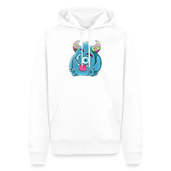 Petit mignon monstre drôle n°7 - Sweat à capuche Premium bio Homme - blanc - Devant - Nico (187cm)