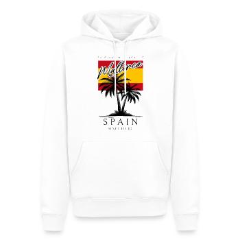Mallorca Balearic Islands Palm Trees Flag Travel Souvenir - Men’s Premium Organic Hoodie - white - Front - Nico (187cm)