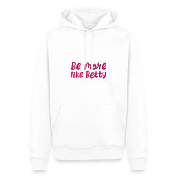 Citation amusante - Cadeau - Soyez plus comme Betty - Sweat à capuche Premium bio Homme - blanc - Devant - Nico (187cm)